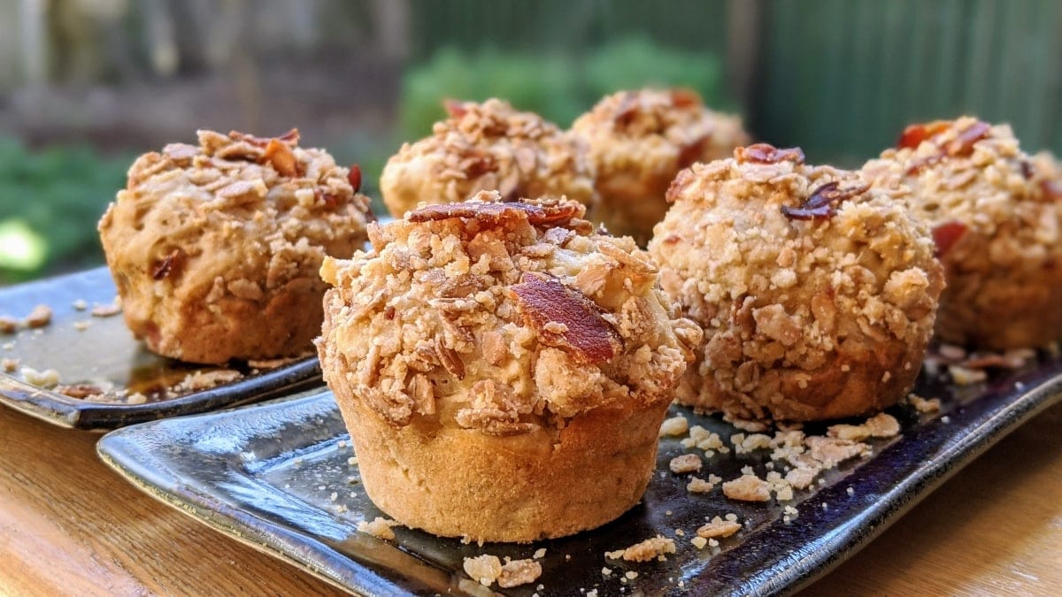 Muffins aux pommes et bacon