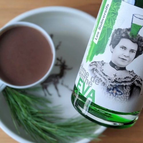Chocolat chaud  la crme de menthe verte Eva