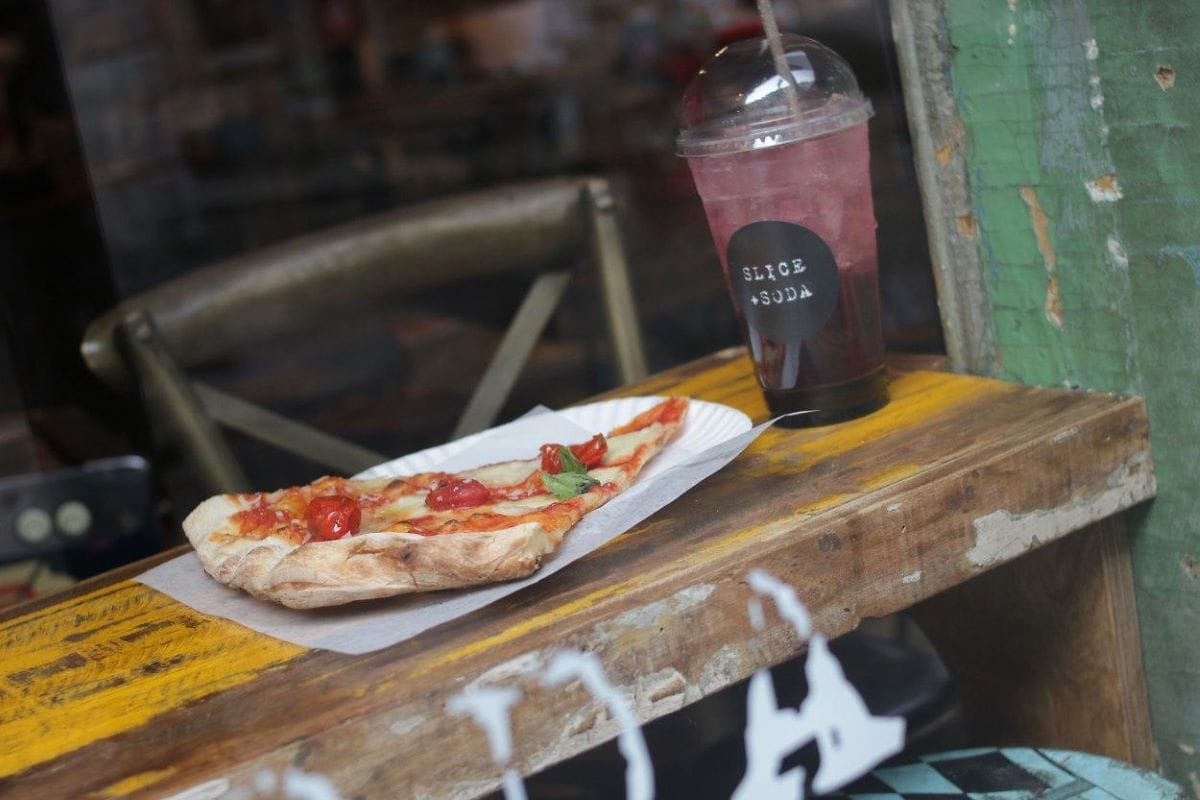 comptoir Pizza style new-yorkaise Soda et Slice