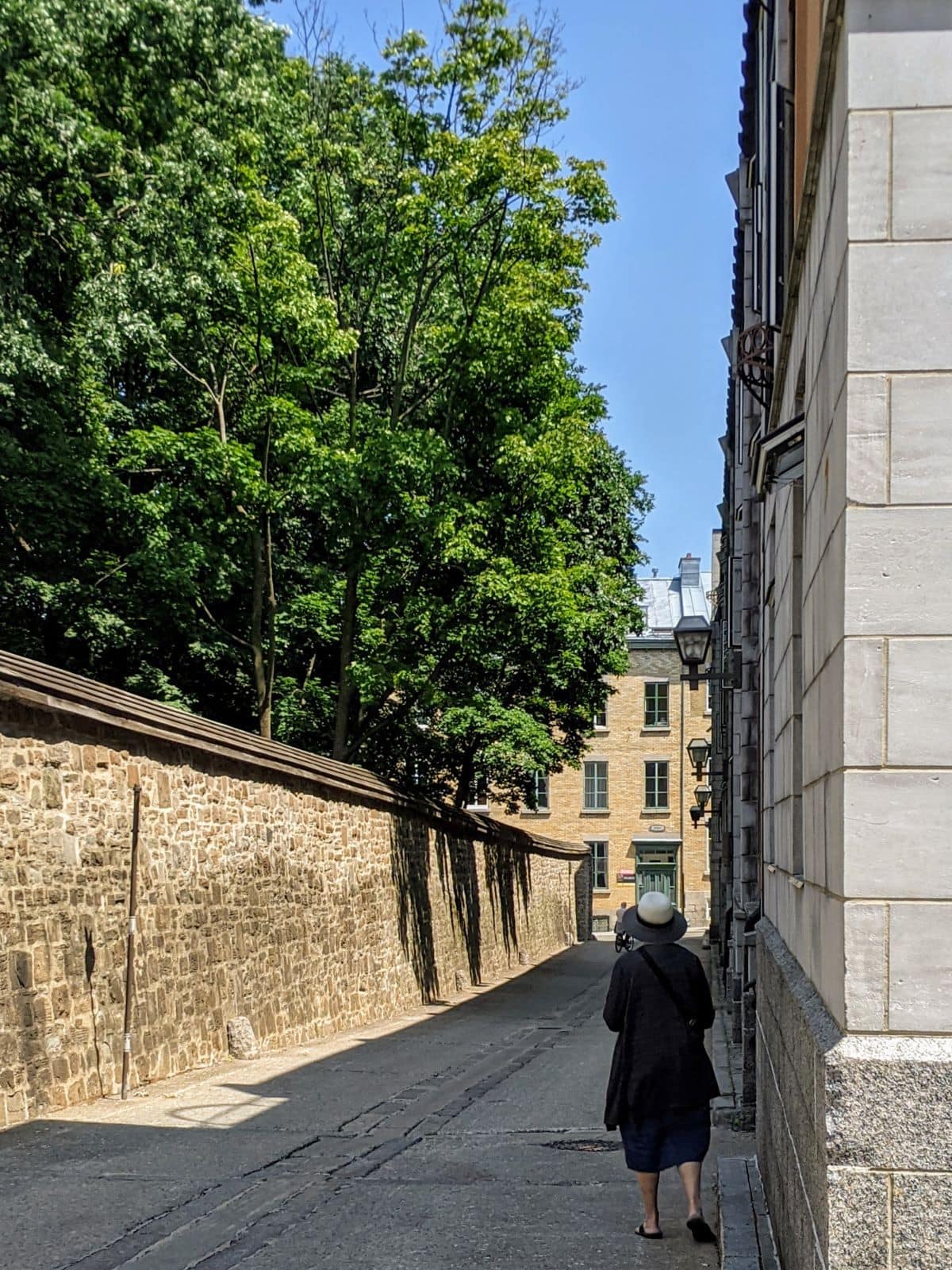 Dame qui marche rue Hôtel Dieu