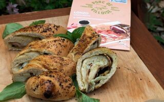 Stromboli avec la charcuterie Lonzo Porc de Villoise