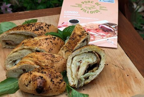 Stromboli avec la charcuterie Lonzo Porc de Villoise