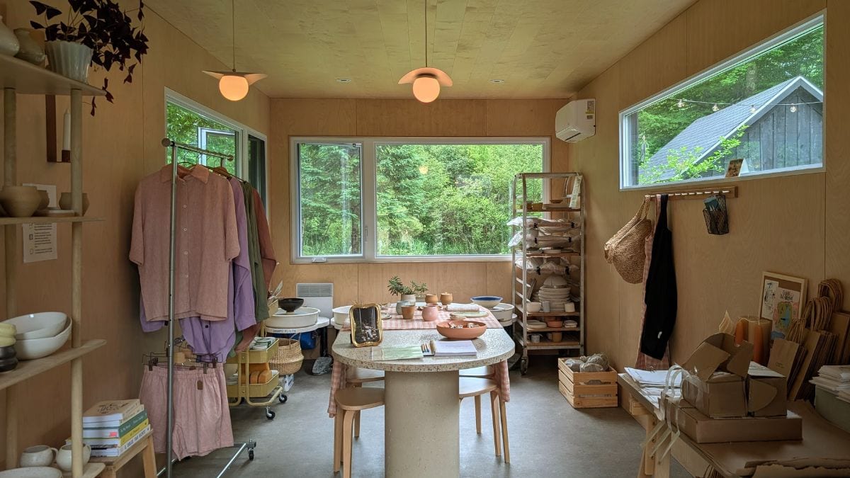 Vue de l'Intérieur de la Go BoX Atelier EM à Lac Brome