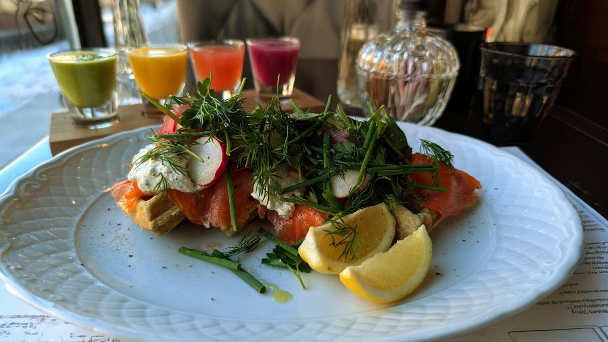 Gaufre de sarrasin au saumon fumé